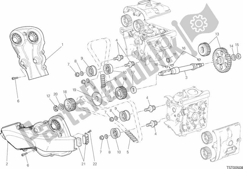 Todas as partes de Distribuzione do Ducati Monster 1200 S 2015